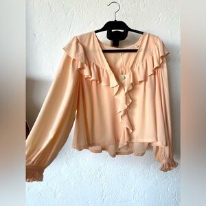 NWT Doen Sula Silk Top in Sunlit Coral SZ XS